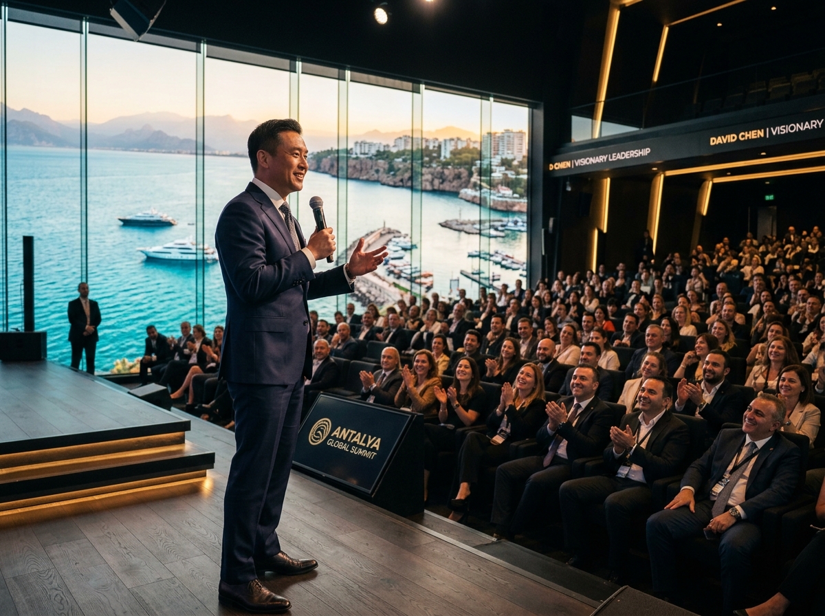 Musamettin Alptekin Antalya Liderlik Zirvesi ve Seminer Sahnesi